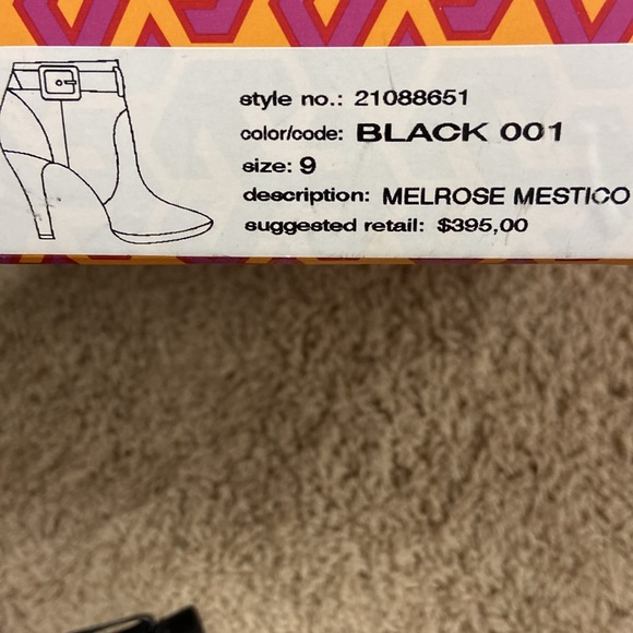 Tory Burch black soft leather heeled boots. - Picture 8 of 8